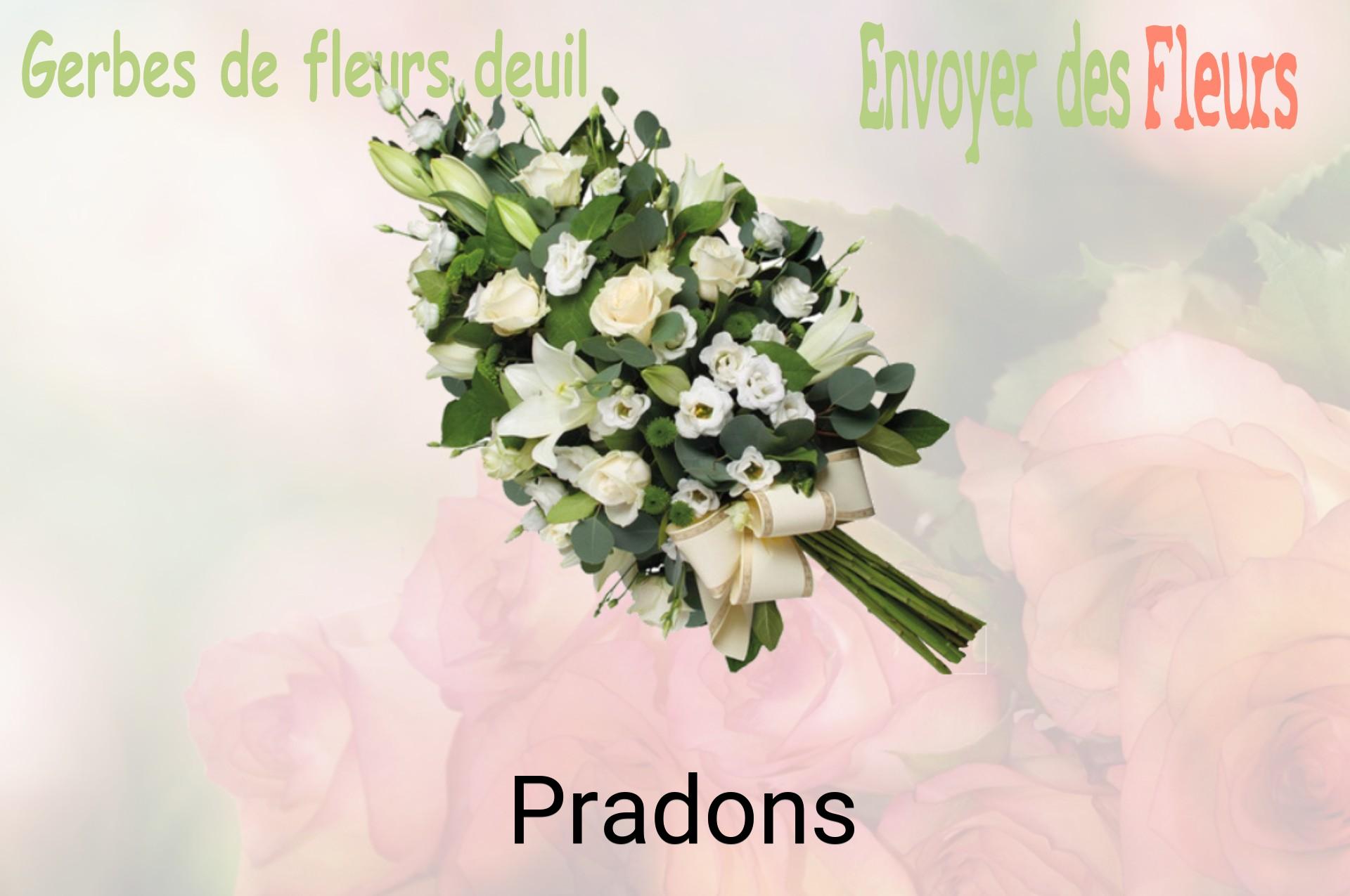 Gerbe de fleurs de deuil livrée à Pradons